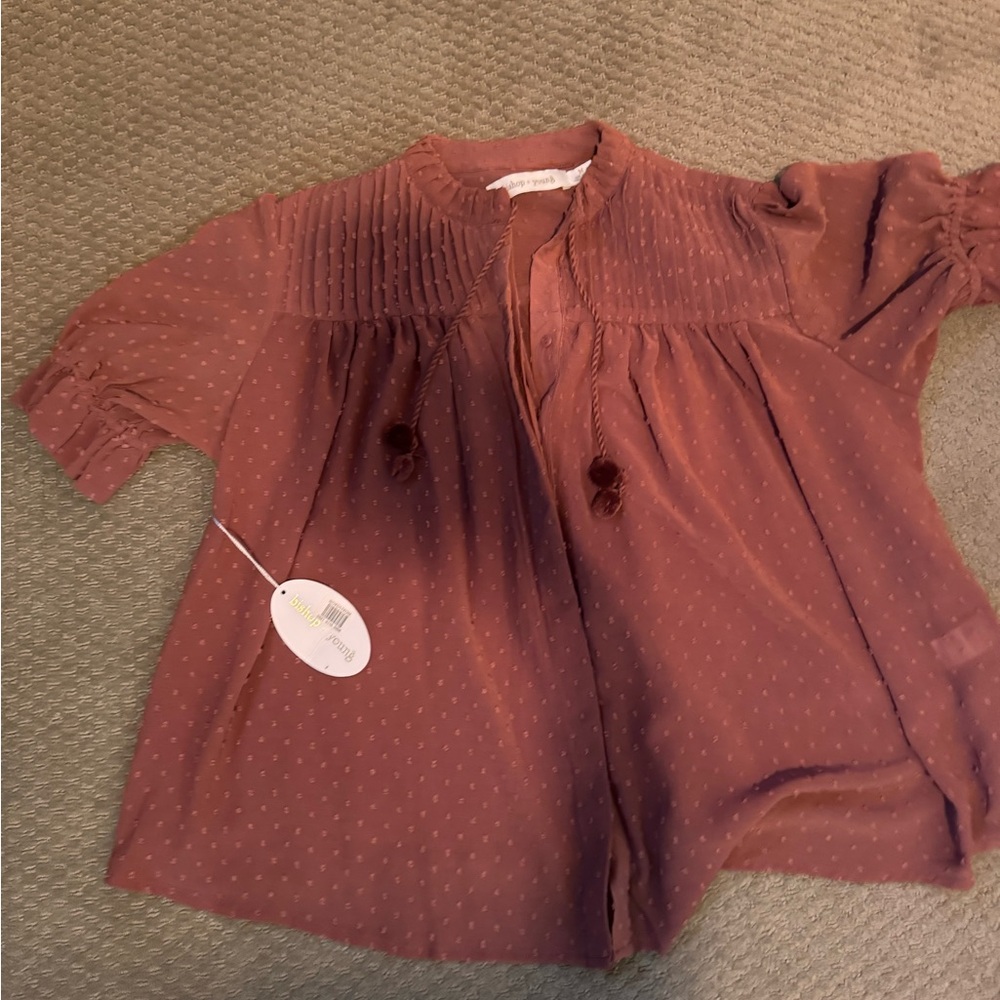 bishop + young Terracotta Textured Blouse